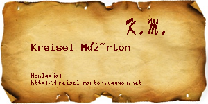 Kreisel Márton névjegykártya
